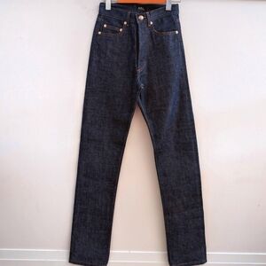 A.P.C. | Women's Vintage Indigo Selvedge Long High-Rise Straight Slim Leg Jeans